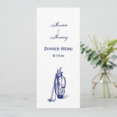 Golf Bag Golf Clubs Blue Einladung (Stehend Vorderseite)