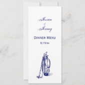 Golf Bag Golf Clubs Blue Einladung (Vorderseite)