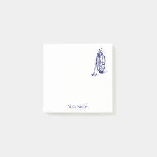 Golf Bag Golf Clubs Blue Post-it Klebezettel