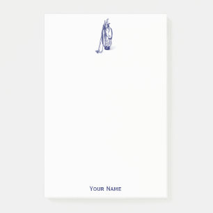 Golf Bag Golf Clubs Blue Post-it Klebezettel