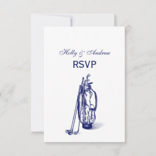 Golf Bag Golf Clubs Blue RSVP Karte