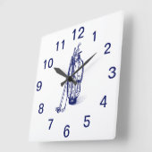 Golf Bag Golf Clubs Blue Square Uhr (Winkel)