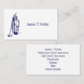 Golf Bag Golf Clubs Blue Visitenkarte (Vorne/Hinten)