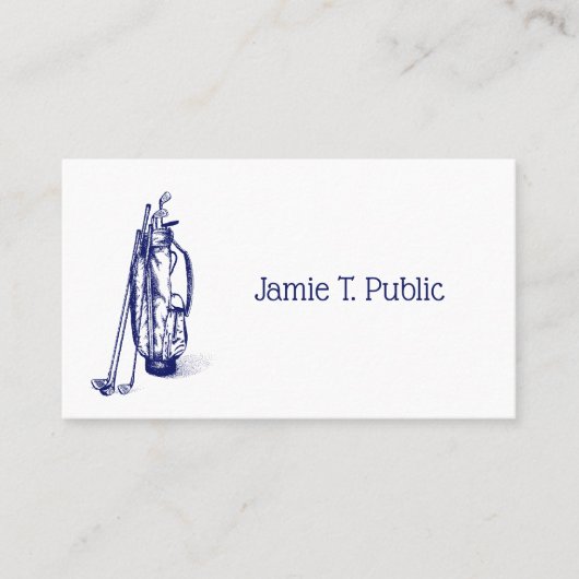 Golf Bag Golf Clubs Blue Visitenkarte (Vorderseite)