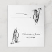 Golf Bag Golf Clubs Escort Card Platzkarte Black (Außenseite Aufgefaltet)