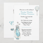 Golf Bag Hochzeitsfeier Einladung (Vorne/Hinten)