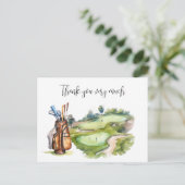 Golf Bag im Golfplatz Aquarell für Golfer Postkarte (Stehend Vorderseite)