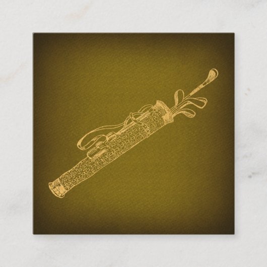 Golf Bag mit Clubs Vintager Kunst Begleitkarte (Vorderseite)