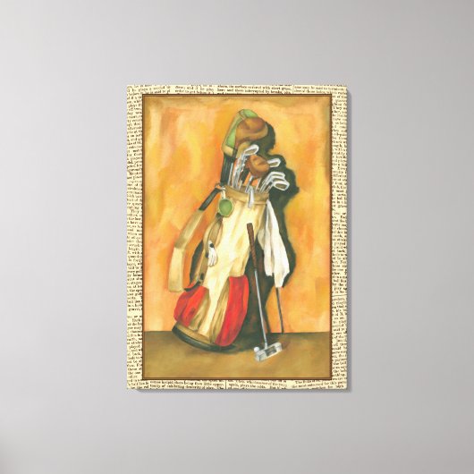 Golf Bag mit Handschuh von Jennifer Goldberger Leinwanddruck (Vorderseite)