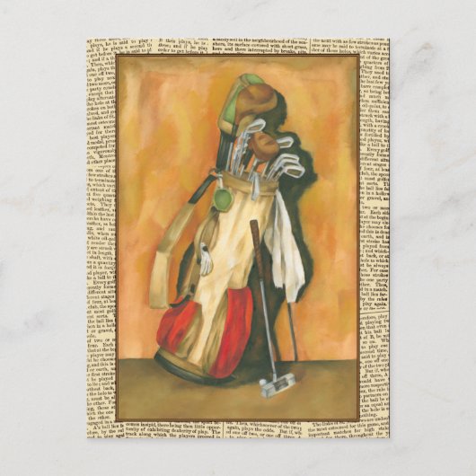 Golf Bag mit Handschuh von Jennifer Goldberger Postkarte (Vorderseite)