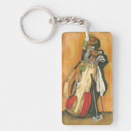 Golf Bag mit Handschuh von Jennifer Goldberger Schlüsselanhänger (Vorderseite)