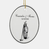 Golf Bag und Golf Clubs Black Keramik Ornament (Rechts)