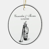 Golf Bag und Golf Clubs Black Keramik Ornament (Links)