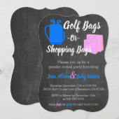 Golf Bags oder Shopping Bags Gender-Enthüllung ein Einladung (Vorne/Hinten)