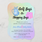 Golf Bags oder Shopping Bags Gender-Enthüllung ein Einladung (Vorne/Hinten)