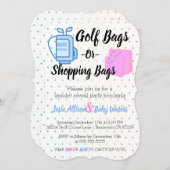 Golf Bags oder Shopping Bags Gender-Enthüllung ein Einladung (Vorne/Hinten)