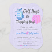 Golf Bags oder Shopping Bags Gender-Enthüllung ein Einladung (Vorne/Hinten)
