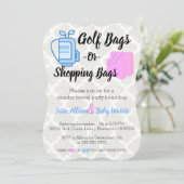 Golf Bags oder Shopping Bags Gender-Umfrage einlad Einladung (Stehend Vorderseite)