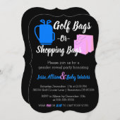Golf Bags oder Shopping Bags Gender-Umfrage einlad Einladung (Vorne/Hinten)