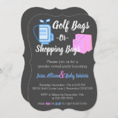 Golf Bags oder Shopping Bags Gender-Umfrage einlad Einladung (Vorne/Hinten)