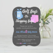 Golf Bags oder Shopping Bags Gender-Umfrage einlad Einladung (Stehend Vorderseite)