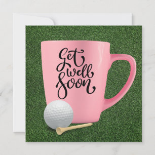 Golf bald gut Golfer mit rosa Tasse für Frauen Karte