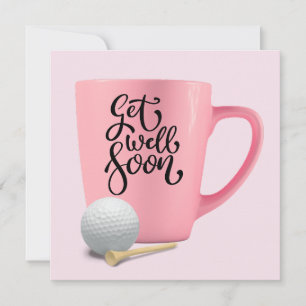 Golf bald gut Golfer mit rosa Tasse für Frauen Karte