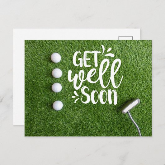 Golf bald wieder gut postkarte (Vorne/Hinten)