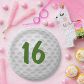 Golf Ball 16. Geburtstag Papiertafel Pappteller (Party)