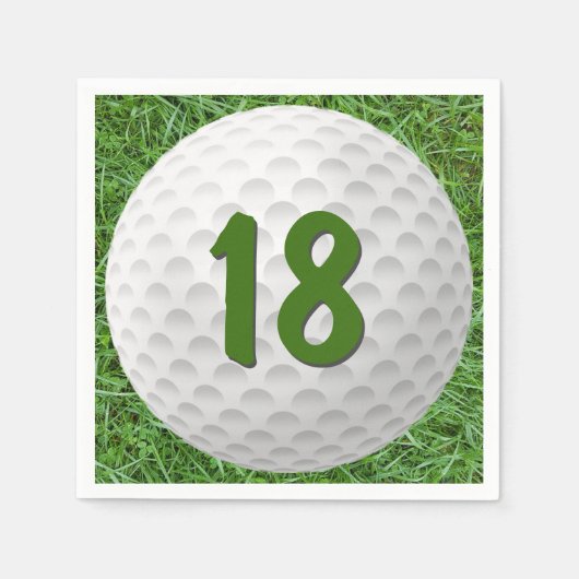 Golf Ball 18. Geburtstag Napkins Serviette (Vorderseite)