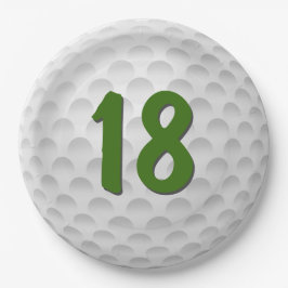 Golf Ball 18. Geburtstag Papiertafel Pappteller