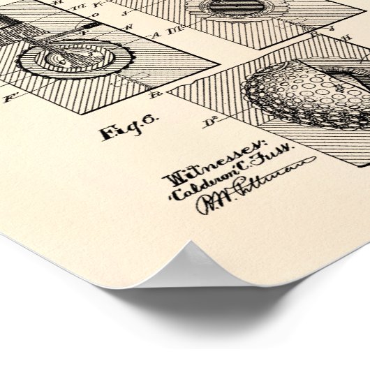 Golf Ball 1902 Patentart - Alter Peper Poster (Ecke)