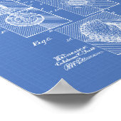 Golf Ball 1902 Patentart - Blueprint Poster (Ecke)