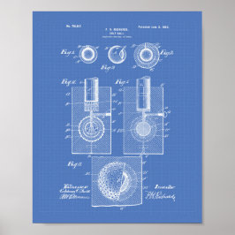 Golf Ball 1902 Patentart - Blueprint Poster