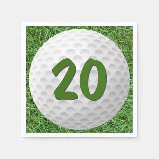 Golf Ball 20. Geburtstag Napkins Serviette (Vorderseite)