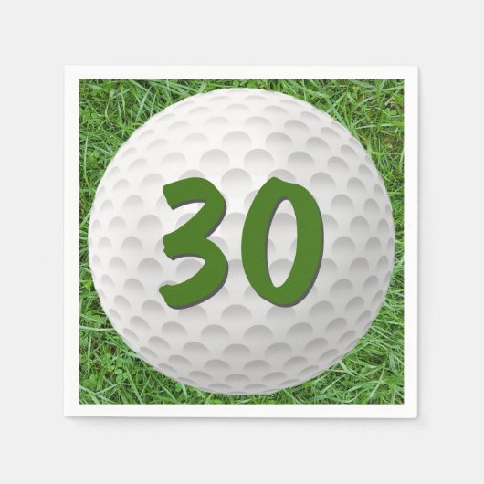 Golf Ball 30. Geburtstag Napkins Serviette (Vorderseite)