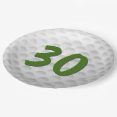 Golf Ball 30. Geburtstag Papierplatte Pappteller (Schrägansicht)