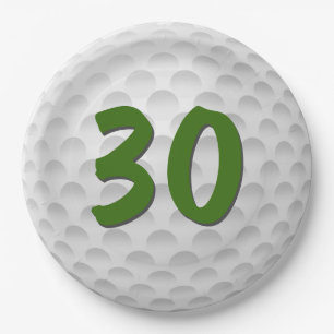 Golf Ball 30. Geburtstag Papierplatte Pappteller