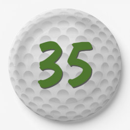 Golf Ball 35. Geburtstag Papiertafel Pappteller