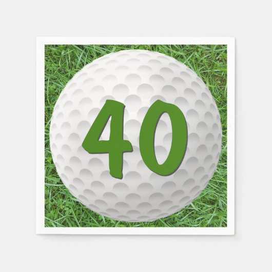 Golf Ball 40. Geburtstag Napkins Serviette (Vorderseite)