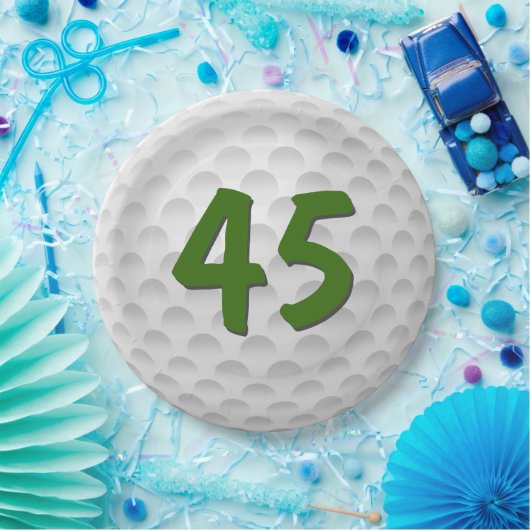 Golf Ball 45. Geburtstag Papiertafel Pappteller (Party)