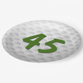 Golf Ball 45. Geburtstag Papiertafel Pappteller (Schrägansicht)