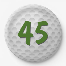 Golf Ball 45. Geburtstag Papiertafel Pappteller