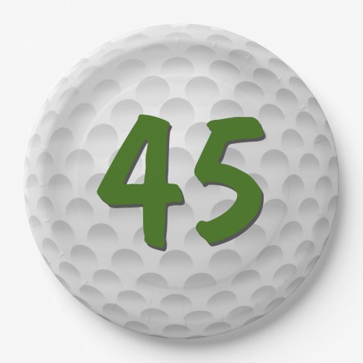 Golf Ball 45. Geburtstag Papiertafel Pappteller (Vorderseite)