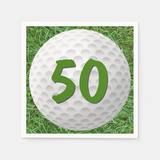 Golf Ball 50. Geburtstag Napkins Serviette (Vorderseite)