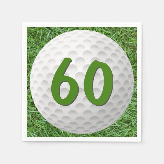 Golf Ball 60. Geburtstag Napkins Serviette (Vorderseite)
