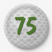 Golf Ball 75. Geburtstag Papiertafel Pappteller (Vorderseite)
