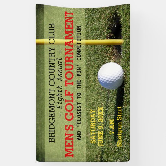 Golf Ball and Hole mit Button Banner (Vertikal)