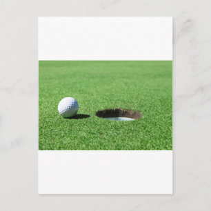 Golf Ball and Hole Postkarte