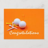 Golf ball and tee Congratulations Postkarte (Vorderseite)